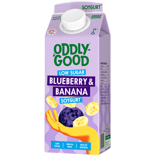 Oddlygood® Soygurt med låg sockerhalt 750 g blåbär & banan
