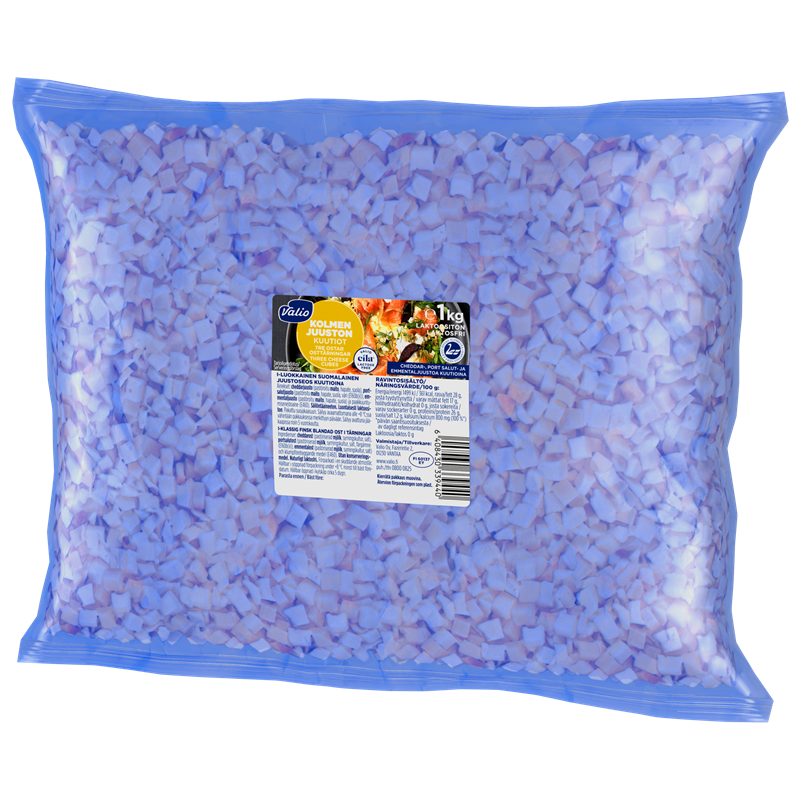 Valio kolmen juuston juustokuutioseos laktoositon e1 kg
