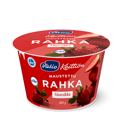 Valio Keittiön maustettu rahka mansikka laktoositon 200 g