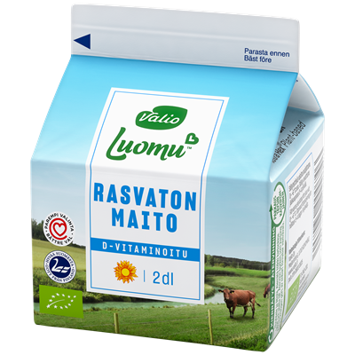 Valio Luomu™ D-vitaminoitu rasvaton maito 2 dl