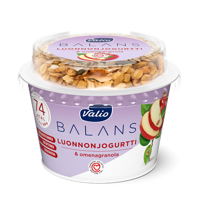 Valio Balans luonnonjogurtti maustamaton ja omenagranola laktoositon 200 g