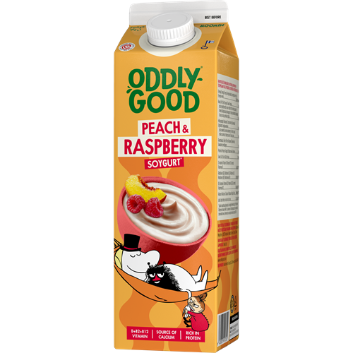 Oddlygood® Soygurt 1 kg persika & hallon