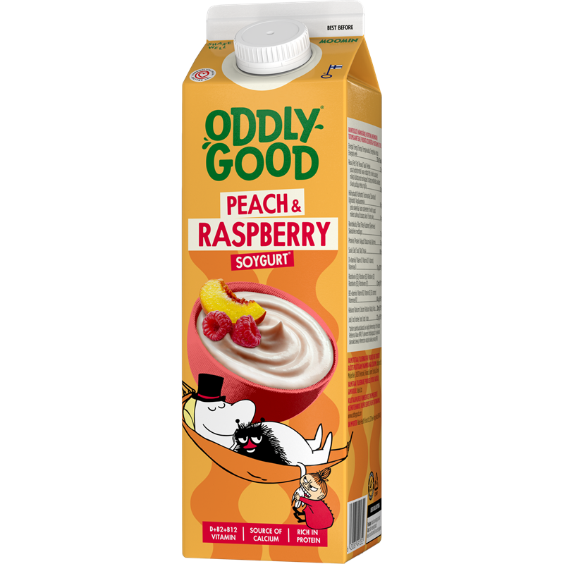 Oddlygood® Soygurt 1 kg persika & hallon