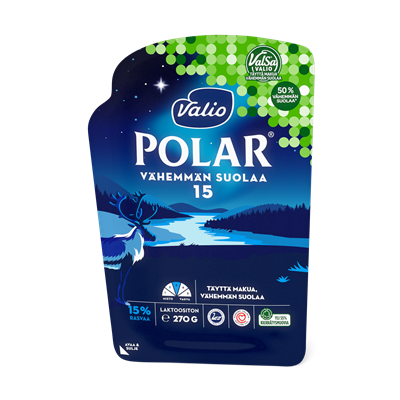 Valio Polar® Vähemmän suolaa 15 % e270 g viipale ValSa®