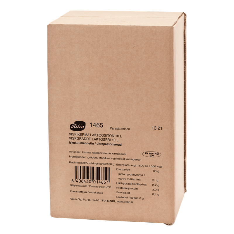 Valio vispikerma 38 % UHT laktoositon 10 l