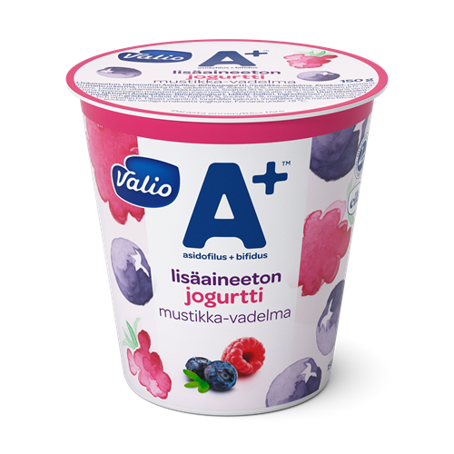 Valio A+™ jogurtti mustikka-vadelma lisäaineeton laktoositon 150 g