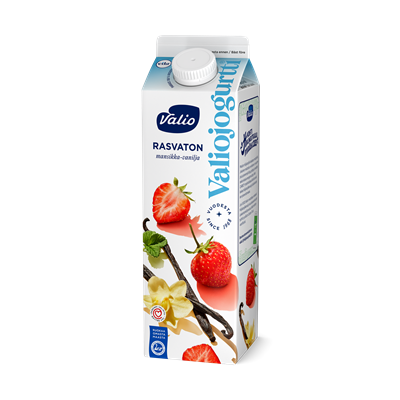 Valiojogurtti® 1 kg rasvaton mansikka-vanilja laktoositon