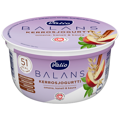 Valio Balans kerrosjogurtti omena-kaneli-kaura rasvaton laktoositon 150 g