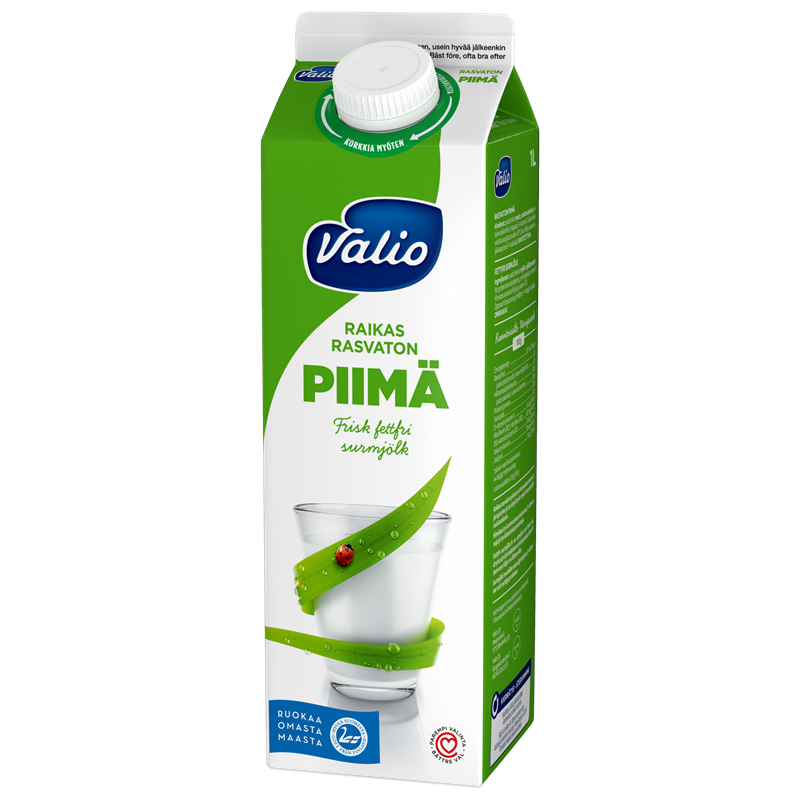 Valio rasvaton piimä 1 l