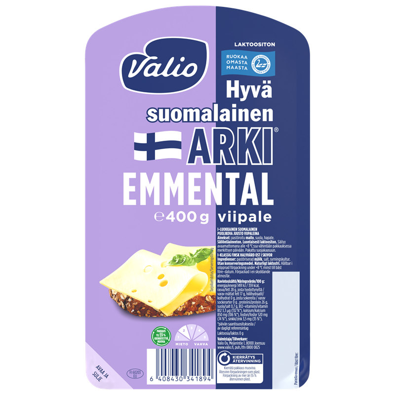 Valio Hyvä suomalainen Arki® emmental juustoviipale e400 g