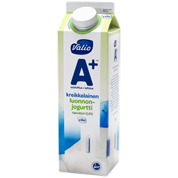 Valio A+™ kreikkalainen luonnonjogurtti maustamaton rasvaton laktoositon 1 kg