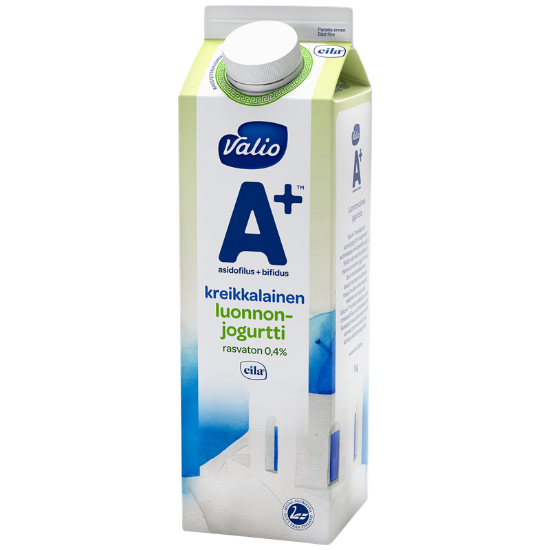 Valio A+™ kreikkalainen luonnonjogurtti maustamaton rasvaton laktoositon 1 kg