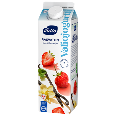Valiojogurtti® mansikka-vanilja rasvaton laktoositon 1 kg