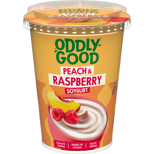 Oddlygood® Soygurt 400 g persikka-vadelma