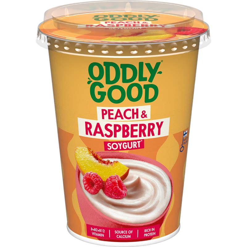 Oddlygood® Soygurt 400 g persikka-vadelma