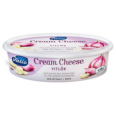 Valio Laktosfri cream cheese vitlök 23% 200 g