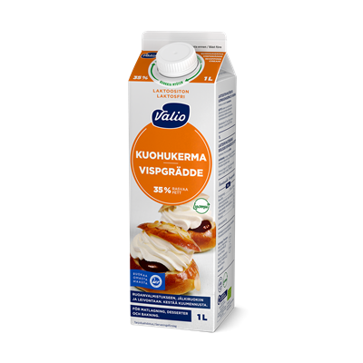 Valio luomu kuohukerma laktoositon 1 l