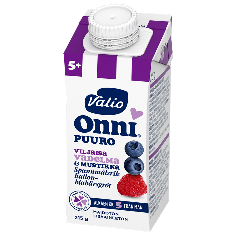 Valio Onni® vadelma-mustikkapuuro 215 g UHT (alk 5 kk)