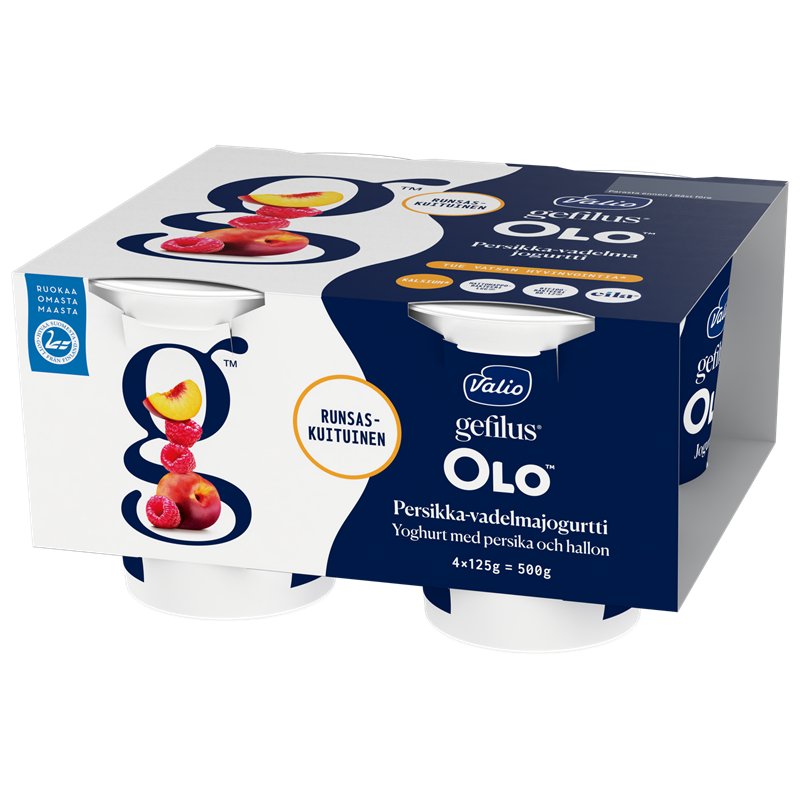Valio Gefilus® OLO™ jogurtti persikka-vadelma laktoositon 4x125 g