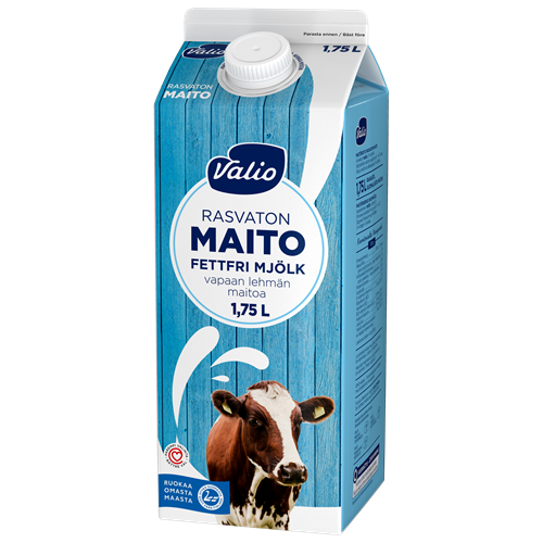 Valio vapaan lehmän rasvaton maito 1,75 l