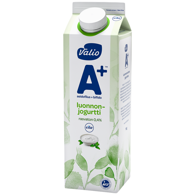 Valio A+™ luonnonjogurtti maustamaton rasvaton laktoositon 1 kg