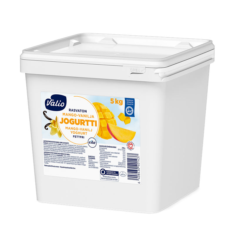 Valio jogurtti 5 kg rasvaton mango-vanilja laktoositon