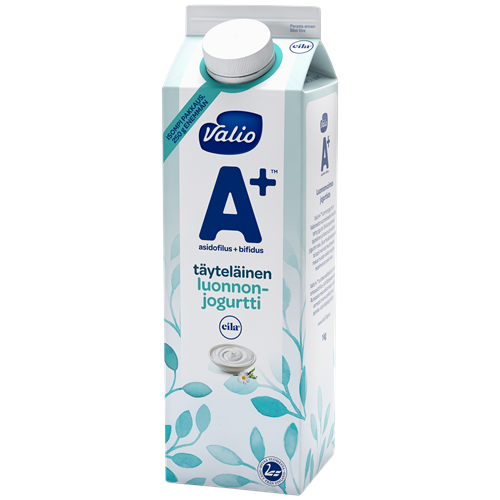 Valio A+™ luonnonjogurtti täyteläinen maustamaton laktoositon 1 kg