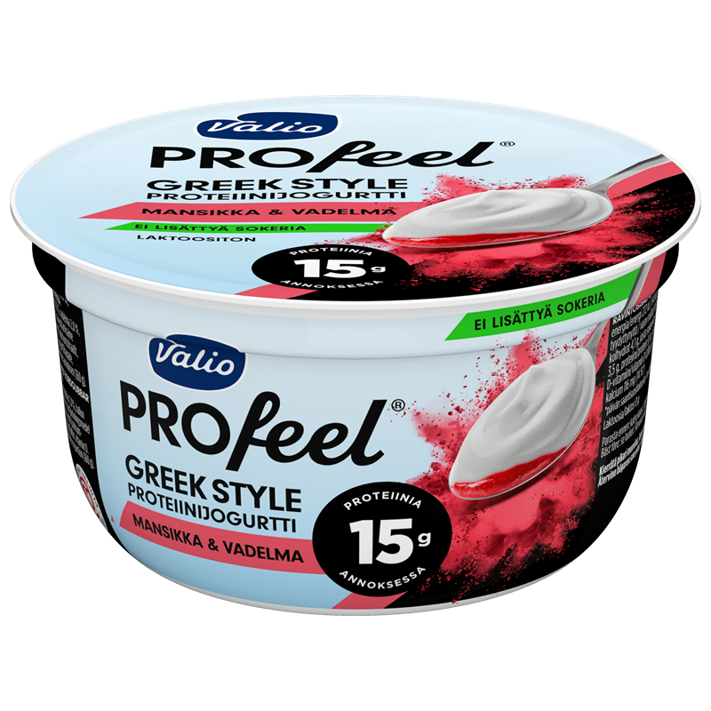 Valio PROfeel® Greek Style proteiinijogurtti 160 g mansikka-vadelma laktoositon