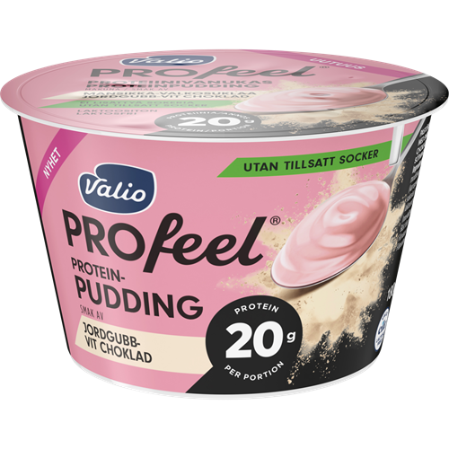 Valio PROfeel® proteinpudding 180 g jordgubb-vit choklad laktosfri