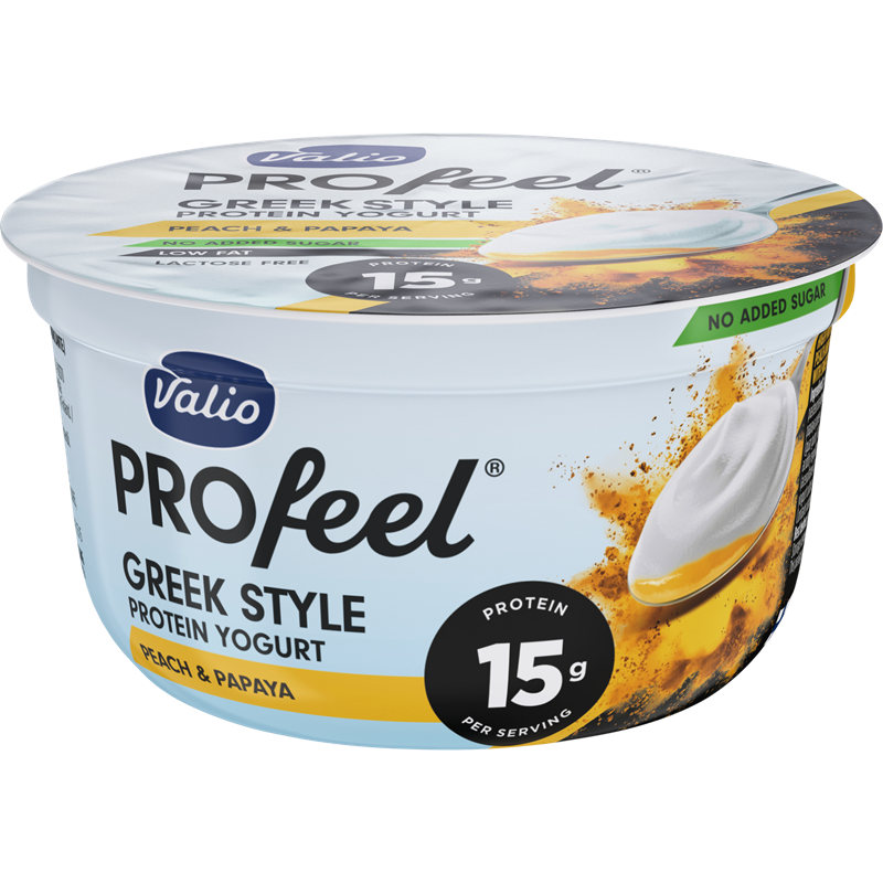 Valio PROfeel® Greek Style proteinyoghurt 160 g persika-papaya laktosfri