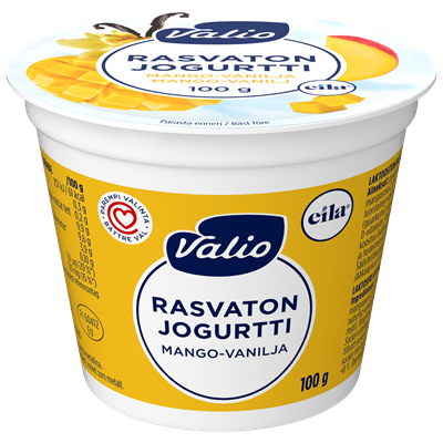 Valio jogurtti mango-vanilja rasvaton laktoositon 100 g