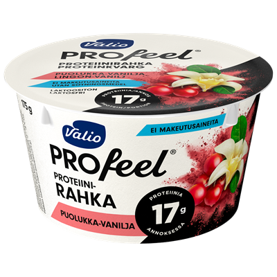 Valio PROfeel® proteiinirahka 175 g puolukka-vanilja laktoositon