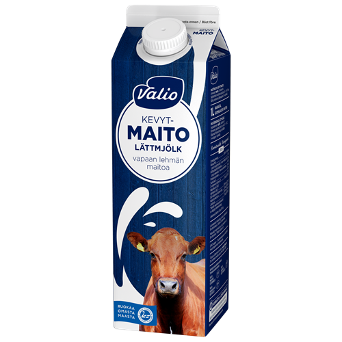 Valio vapaan lehmän kevytmaito 1 l