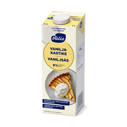 Valio vaahtoutuva vaniljakastike 9 % UHT laktoositon 1 l
