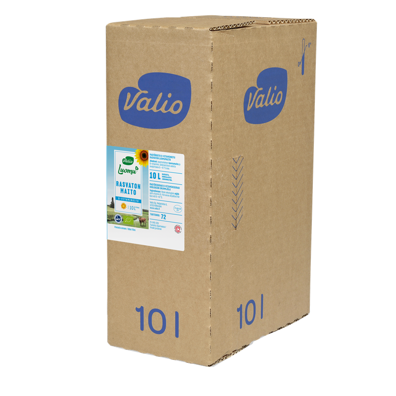 Valio Luomu™ D-vitaminoitu rasvaton maito 10 l novobox