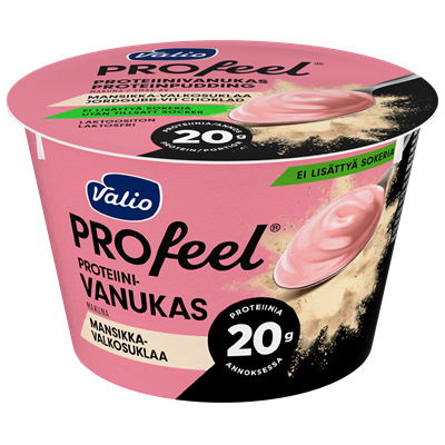 Valio PROfeel® proteiinivanukas 180 g mansikka-valkosuklaa laktoositon