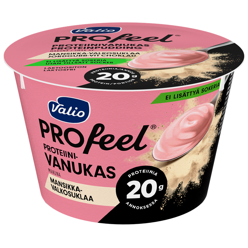Valio PROfeel® proteiinivanukas 180 g mansikka-valkosuklaa laktoositon