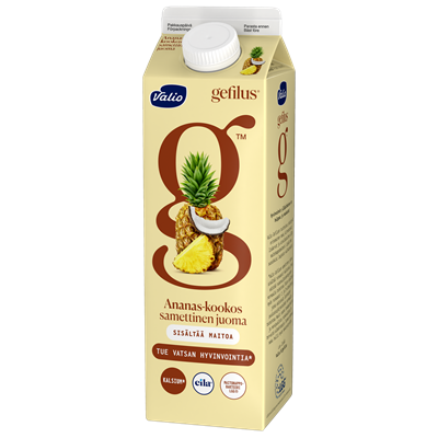 Valio Gefilus® samettinen juoma 1 l ananas-kookos laktoositon