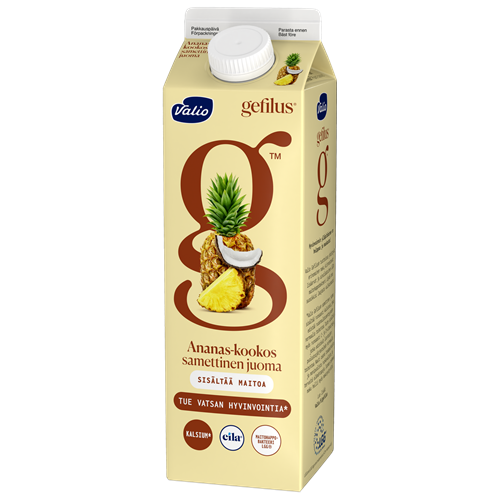 Valio Gefilus® samettinen juoma 1 l ananas-kookos laktoositon