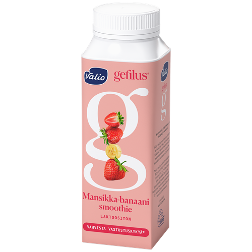 Valio Gefilus® Smoothie jogurttijuoma mansikka-banaani laktoositon 2,5 dl