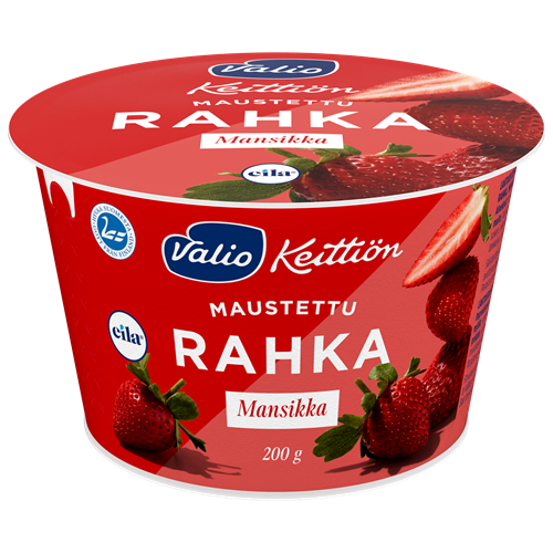 Valio Keittiön maustettu rahka mansikka laktoositon 200 g