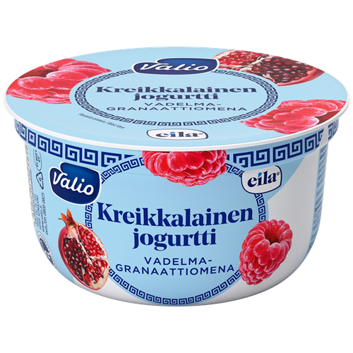Valio kreikkalainen jogurtti vadelma-granaattiomena laktoositon 150 g