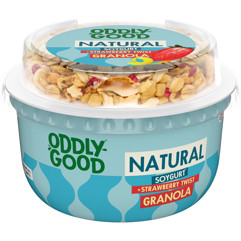 Oddlygood® Soygurt 180 g maustamaton + mansikka-sitruuna granola
