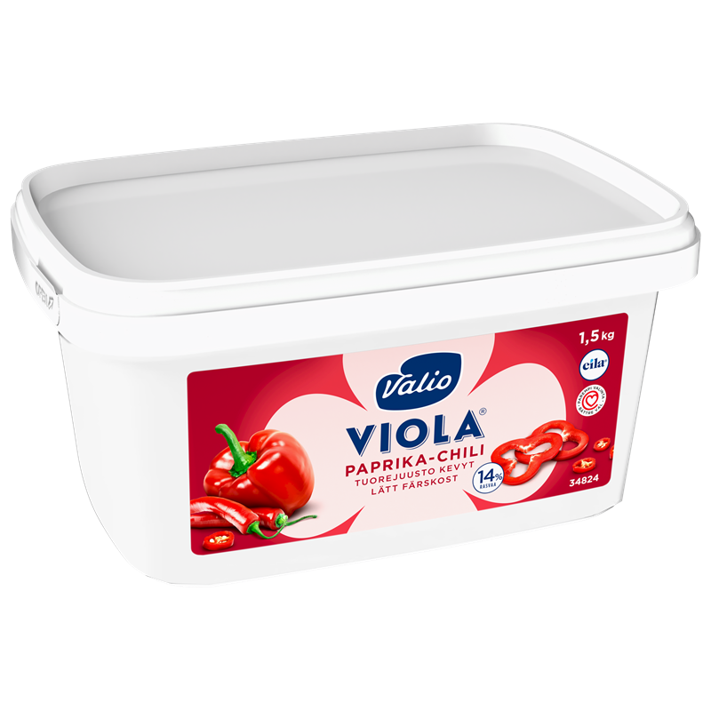 Valio Viola® paprika-chili tuorejuusto laktoositon 1,5 kg