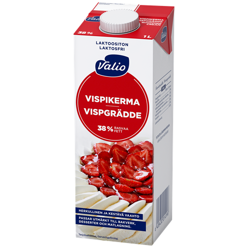 Valio vispikerma UHT laktoositon 1 l