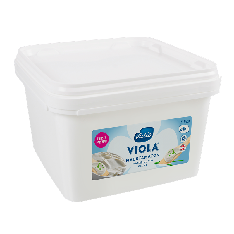 Valio Viola® kevyt maustamaton tuorejuusto laktoositon 3,5 kg