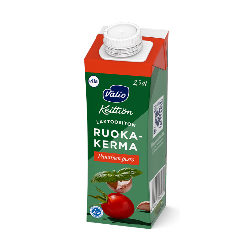 Valio Keittiön ruokakerma 2,5 dl punainen pesto UHT laktoositon