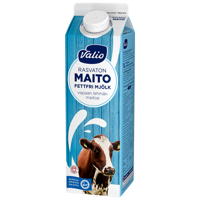 Valio vapaan lehmän rasvaton maito 1 l