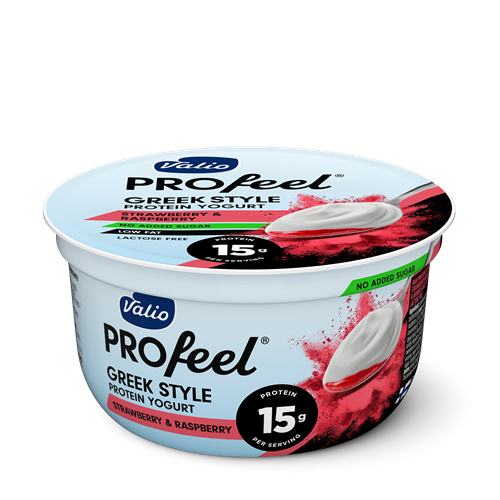 Valio PROfeel® Greek Style proteinyoghurt 160 g jordgubb-hallon laktosfri
