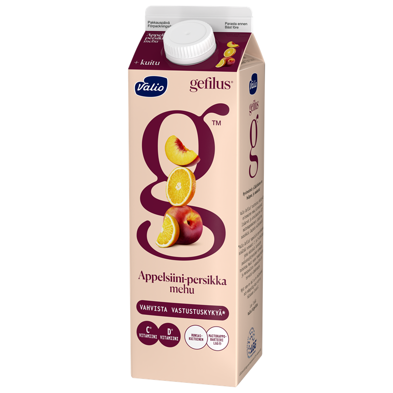 Valio Gefilus® mehu 1 l appelsiini-persikka+kuitu